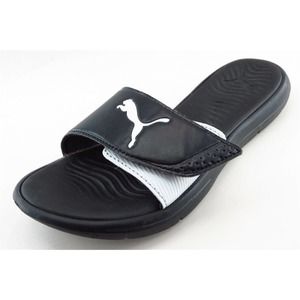 PUMA Slides Black Synthetic‎ Women Shoes Size 6 Medium